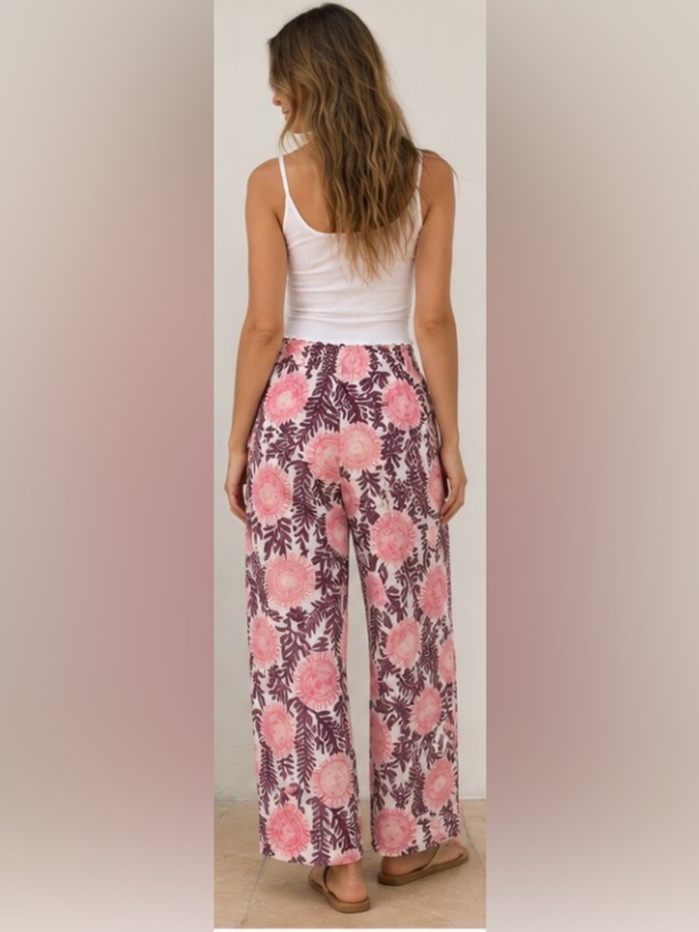 Anthropologie Cecilia Pettersson Floral Wide Leg Pants -M - Picture 2 of 4